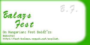 balazs fest business card